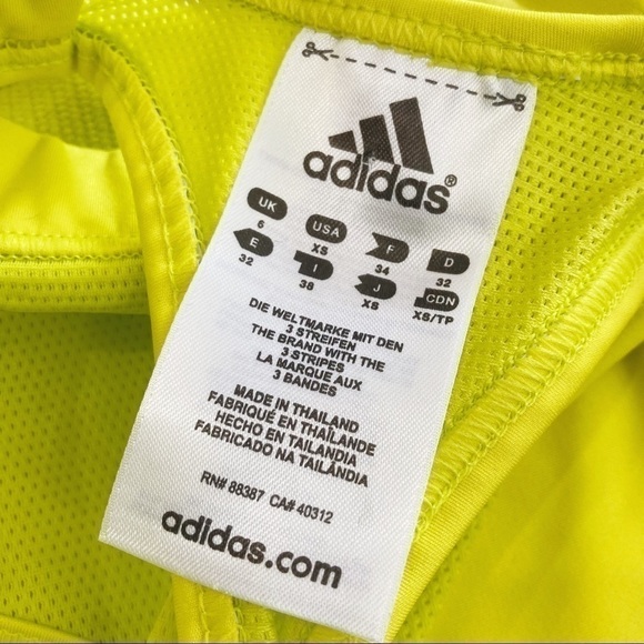 Adidas Techfit Neon Yellow Racerback Sports Bra Size XS - Picture 7 of 9